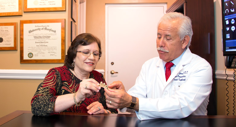 Dr. Levine showing patient 